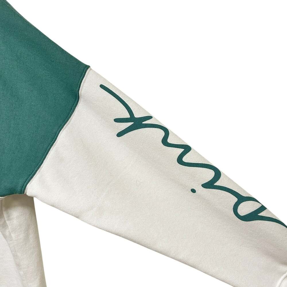 PINK Victoria's Secret Women's White Green Colorblock Crewneck Sweatshirt Size S - Picture 6 of 9